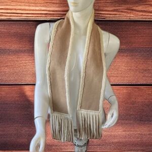 ❄️ 50% off winter Fownes soft suede faux fur boho bohemian fringe skinny scarf